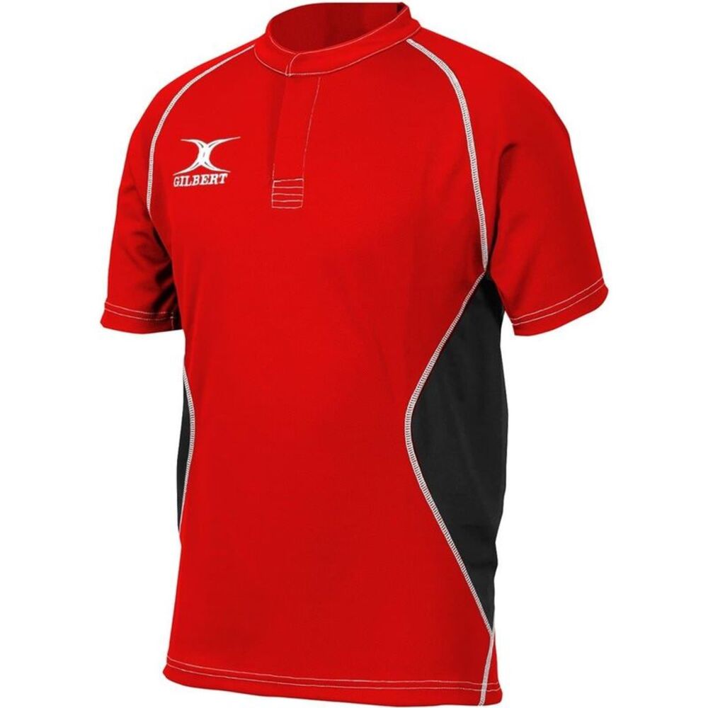 Gilbert Childrens/Kids Contrast Panel Regular  Shirt / Red/Black